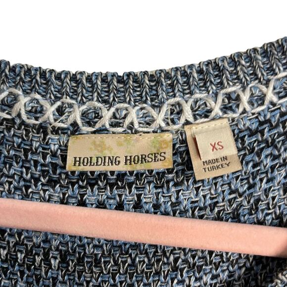 Holding Horses Anthropologie Blue Fringe Sleeveless Dress - Picture 4 of 9